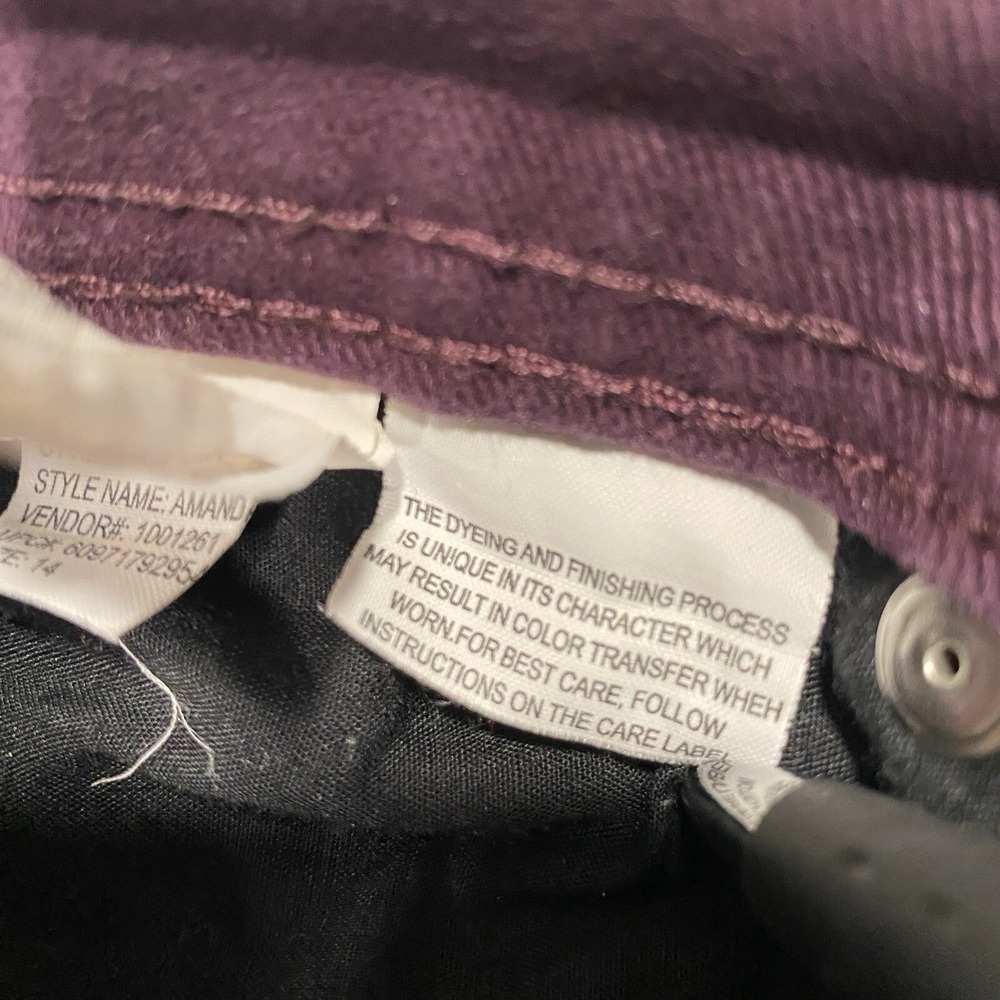 Gloria Vanderbilt Amanda Jeans Size 14 Short Purple Straight Stretch High Rise - Picture 16 of 16